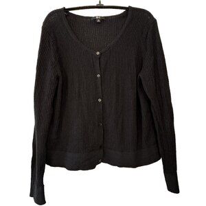 Uniqlo X Clare Women Lace Knit Round Neck Short Cardigan Black Sheer XL